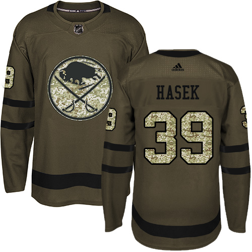 Adidas Sabres #39 Dominik Hasek Green Salute to Service Stitched NHL Jersey